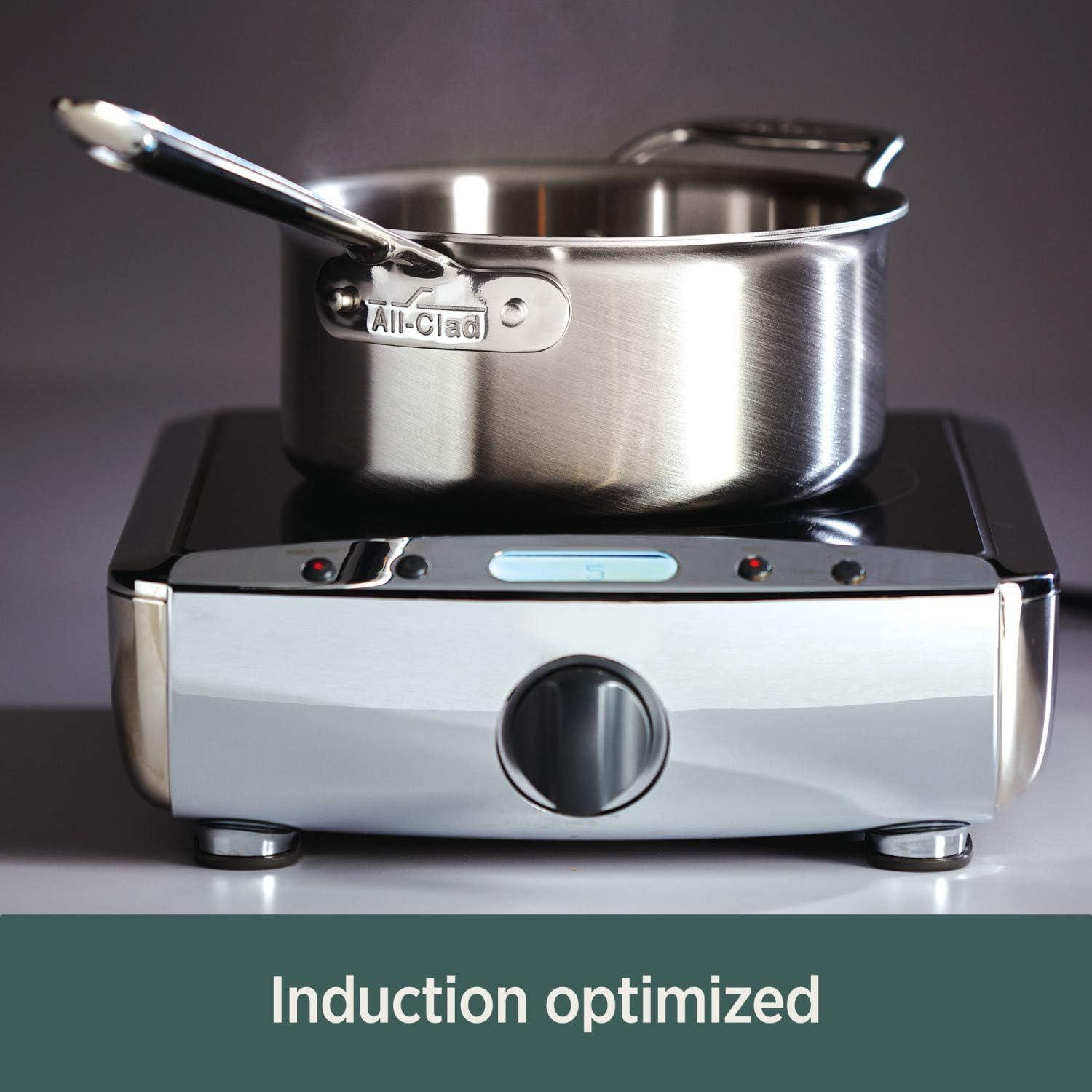 imageAllClad BD005707R D5 Brushed 1810 Stainless Steel 5Ply Bonded Dishwasher Safe Cookware Set 7Piece Silver7piece set