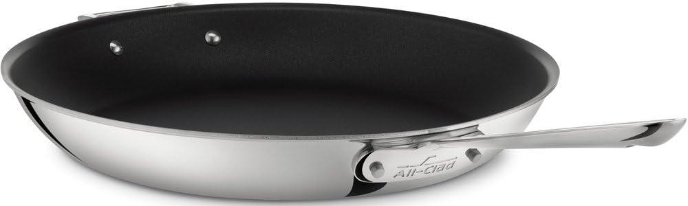 imageAllClad D3 3Ply Stainless Steel Nonstick Fry Pan 10 Inch Induction Oven Broiler Safe 500F Pots and Pans Cookware SilverStainless Steel