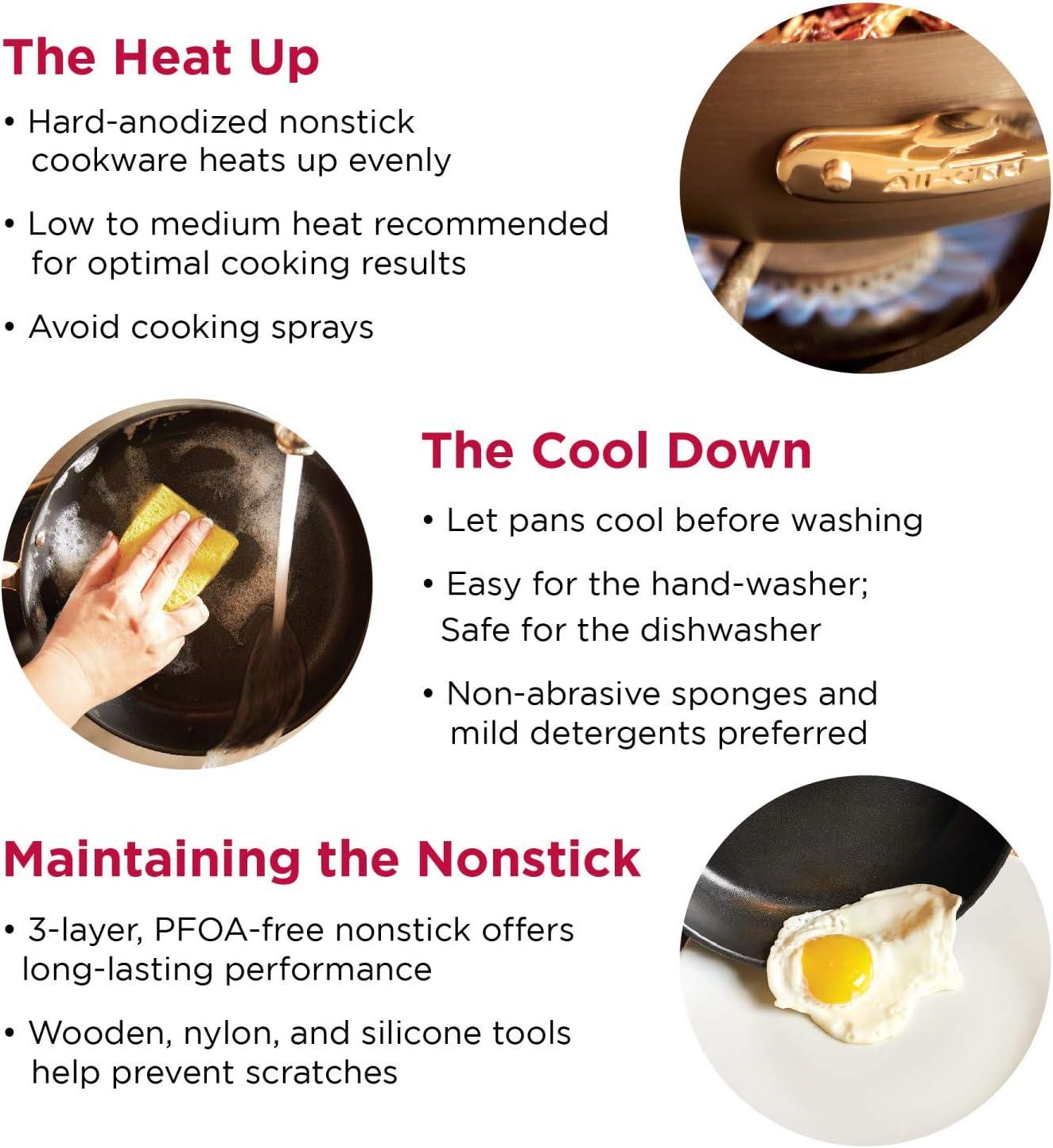 imageAllClad HA1 Hard Anodized Nonstick Stockpot 8 Quart Induction Oven Broiler Safe 500F Lid Safe 350F Pots and Pans Cookware BlackBlack