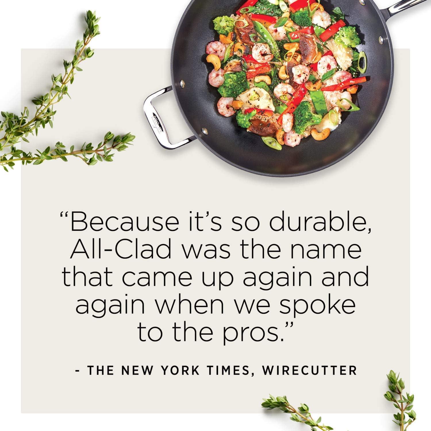 imageAllClad HA1 Hard Anodized Nonstick Stockpot 8 Quart Induction Oven Broiler Safe 500F Lid Safe 350F Pots and Pans Cookware BlackBlack