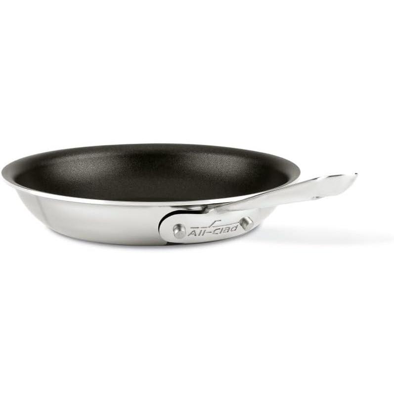 imageAllClad D3 3Ply Stainless Steel Nonstick Fry Pan 10 Inch Induction Oven Broiler Safe 500F Pots and Pans Cookware SilverStainless Steel