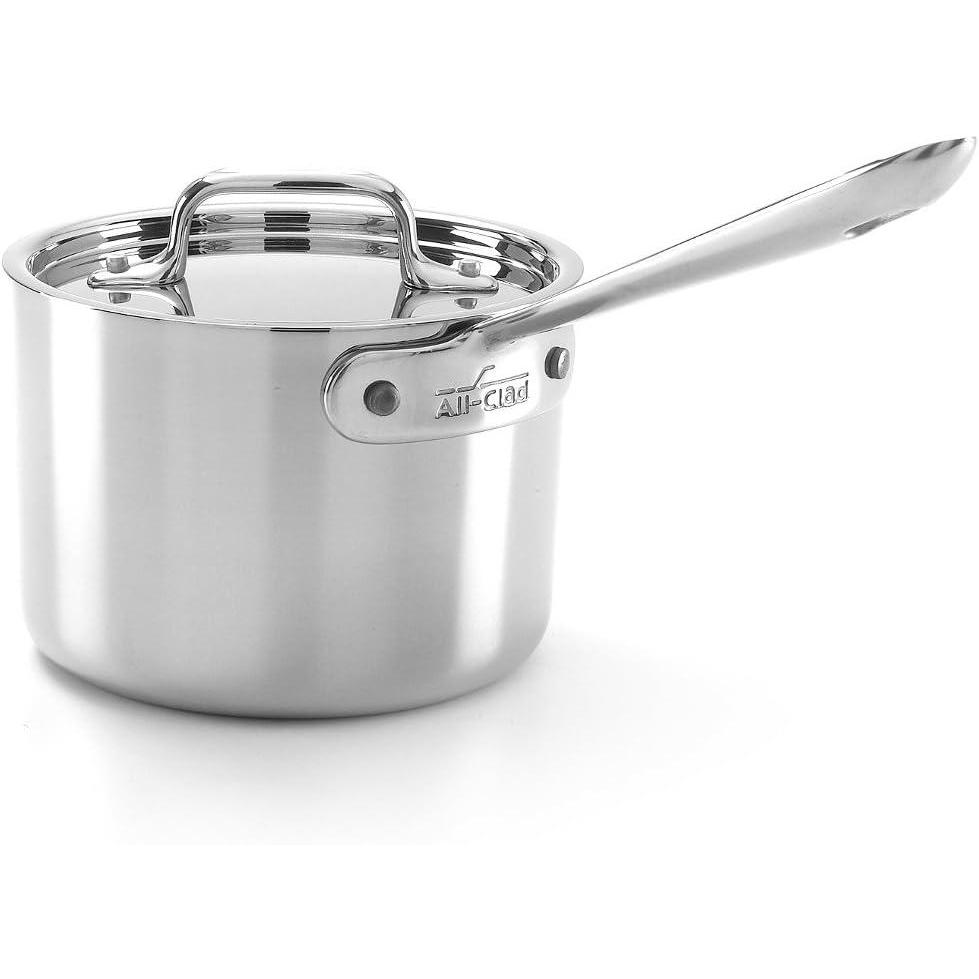 imageAllClad D5 5Ply Stainless Steel Sauce Pan 3 Quart Induction Oven Broiler Safe 600F Pots and Pans Cookware SilverStainless Steel