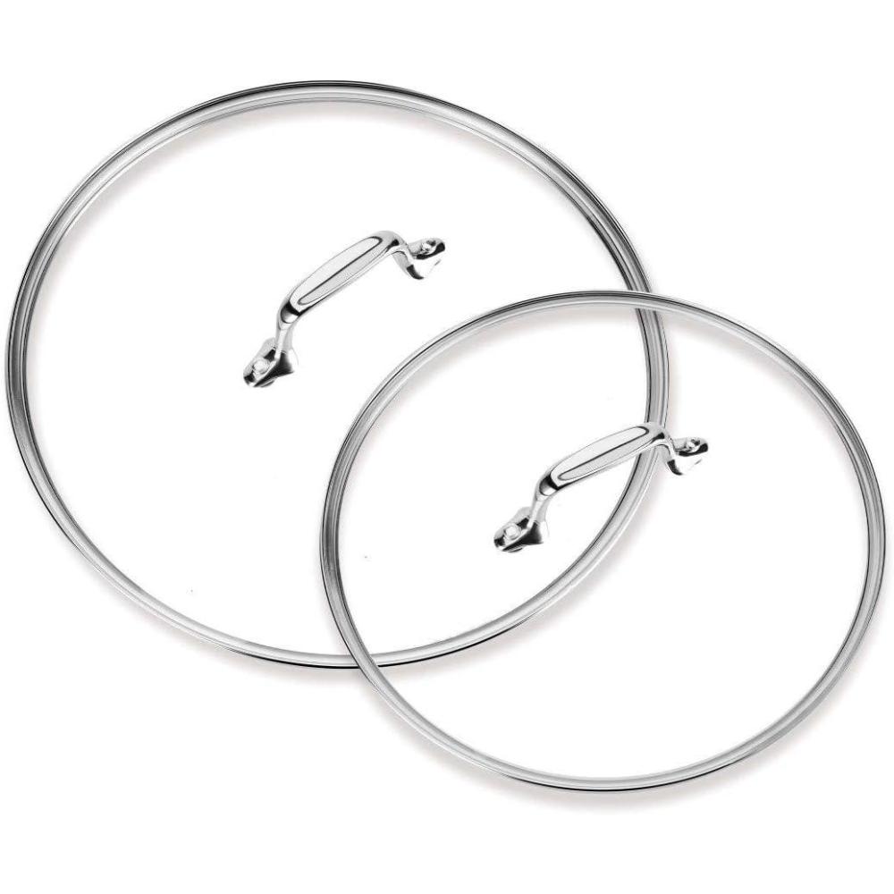 imageAllClad HA1 Hard Anodized Nonstick Glass Lid Set 10 12 Inch Pots and Pans Cookware Black