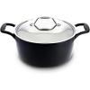 imageAllClad Cast Iron Skillet  12 Enameled Cast Iron Pan with Lid Enamel Coating Grill Oven Safe up to 650F ampamp Compatible with All Stovetops Gas Electric ampamp Induction EasyClean Frying Pan Black6 Quart