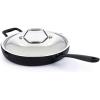 imageAllClad Cast Iron Skillet  12 Enameled Cast Iron Pan with Lid Enamel Coating Grill Oven Safe up to 650F ampamp Compatible with All Stovetops Gas Electric ampamp Induction EasyClean Frying Pan Black53 Quarts