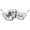 imageAllClad Copper Core 5 Ply Stainless Steel Cookware Set 15 Piece Oven Broiler Safe 600F Cookware Stockpot Pots and Pans Set Silver10Piece