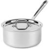 imageAllClad D3 3Ply Stainless Steel Sauce Pan with Lid 15 Quart Induction Oven Broiler Safe 600F Multipurpose Compatible w All Cooktops For Restaurant or Home Kitchen Pots ampamp Pans Cookware Silver3 Quarts