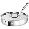 imageAllClad D3 3Ply Stainless Steel Saut Pan 4 Quart Induction Oven Broiler Safe 600F Pots and Pans Cookware SilverSilver