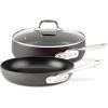 imageAllClad HA1 Hard Anodized Nonstick Saute Pan with Lid and Fry Pan Set 4 Quart 10 Inch Induction Oven Broiler Safe 500F Pots and Pans Cookware Black10 and 4QT wLid