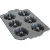 imageAllClad ProRelelase Nonstick Bakeware Mini Fluted Cake Pan 6 Cup Small Baking Molds Chocoflan Donuts Cornbread Brownies Buntz Pound Cake Durable CeramicReinforced Non stick Coating Grey