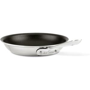 All-Clad D3 3-Ply Stainless Steel Nonstick Fry Pan 10 Inch Induction Oven Broiler Safe 500F Pots and Pans, Cookware Silver(Stainless Steel)