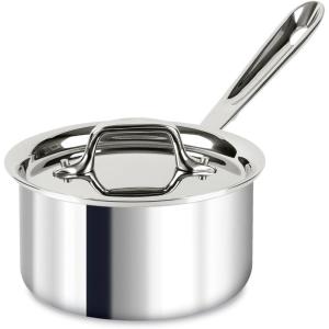 All-Clad D3 3-Ply Stainless Steel Sauce Pan with Lid 1.5 Quart, Induction Oven Broiler Safe 600F, Multipurpose, Compatible w/ All Cooktops, For Restaurant or Home Kitchen, Pots & Pans, Cookware Silver(1.5 Quarts)