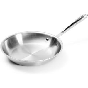 All-Clad D5 5-Ply Brushed Stainless Steel Fry Pan 12 Inch Induction Oven Broiler Safe 600F Pots and Pans, Cookware Silver(Stainless Steel)