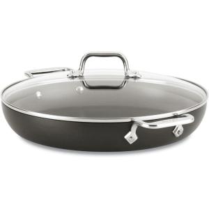 All-Clad E7859064 HA1 Hard Anodized Nonstick Fry Pan Cookware Set, 10 Inch and 12 Inch Fry Pan, 2 Piece, Black(12″ Fry Pan With Lid (2 Handles))