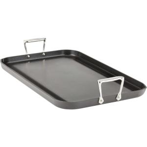 All-Clad HA1 Hard Anodized Nonstick Griddle 13×20 Inch Oven Broiler Safe 500F Pots and Pans, Cookware Black(13″ x 20″ (Double Burner))