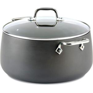 All-Clad HA1 Hard Anodized Nonstick Stockpot 8 Quart Induction Oven Broiler Safe 500F, Lid Safe 350F Pots and Pans, Cookware Black(Black)