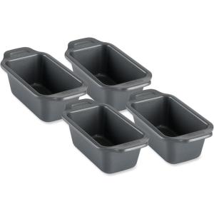 All-Clad Loaf Pan Set 4 Piece, Pro-Relelase Nonstick Bakeware, Durable Ceramic-Reinforced Non stick Coating, Professional Baking Pan for Bread, Meatloaf, Cakes, Brownies Lasagnas Casseroles, Grey