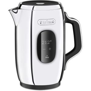 All-Clad Stainless Steel Kettle 1.5 Liter Keep Warm Function 1500 Watts Adjustable Temperature, Safe to Touch, Fast Boiling, Silver