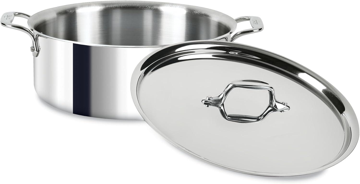 imageAllClad D3 3Ply Stainless Steel Stockpot 6 Quart Induction Oven Broiler Safe 600F Pots and Pans Cookware Silver