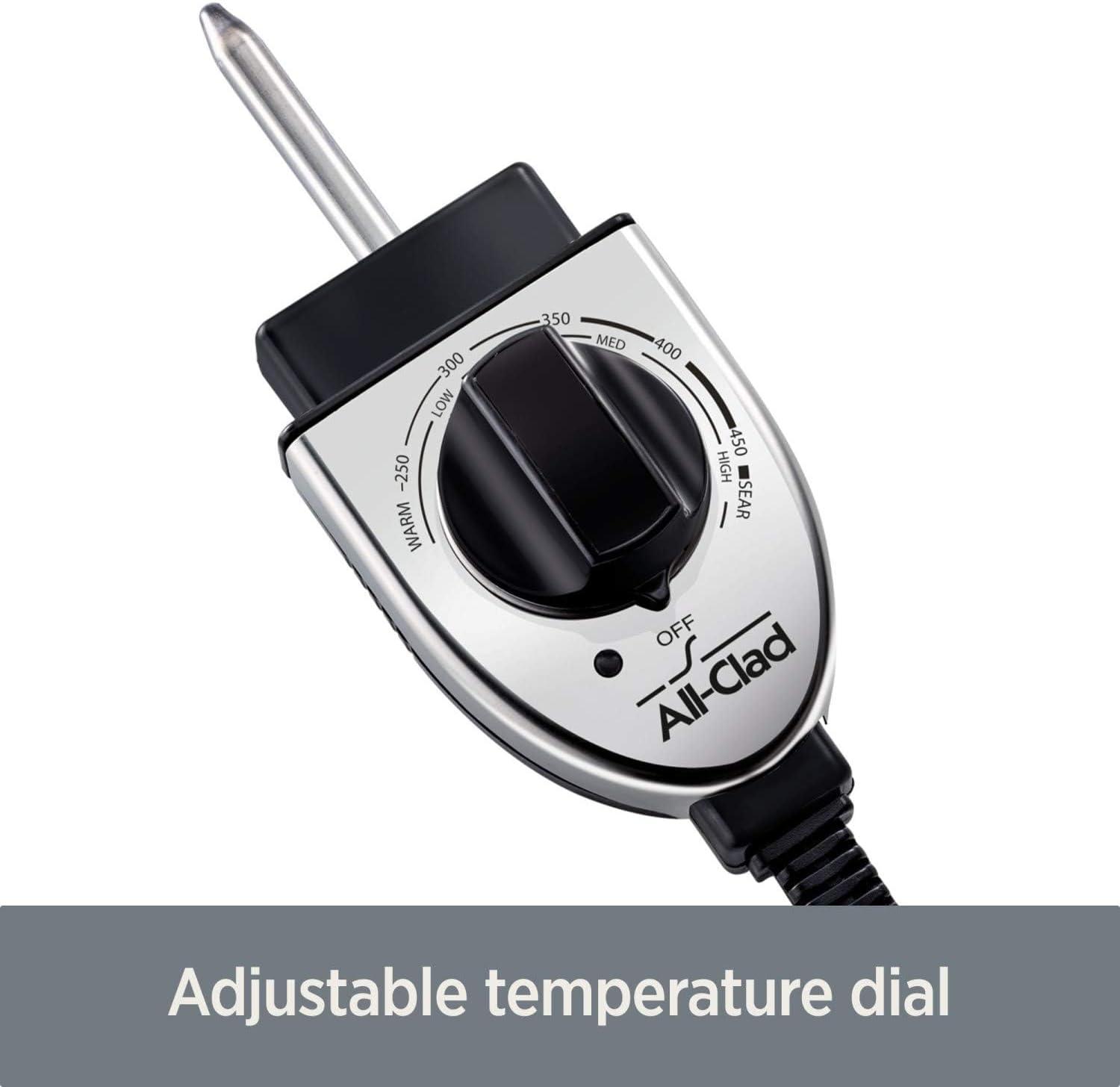 imageAllClad Electrics Stainless Steel and Nonstick Surface Skillet 7 Quart 1800 Watts Temp Control Cookware Pots and Pans Oven Broil Dishwasher Safe