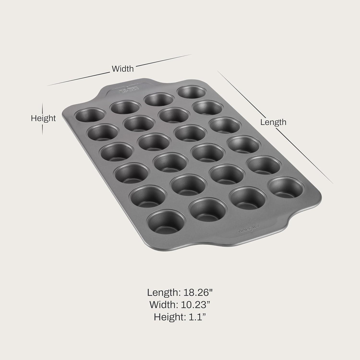 imageAllClad Mini Muffin Pan 24 Cups ProRelelase Nonstick Bakeware Mini Cupcake Pans for Baking BiteSize Muffins Scones ampamp Egg Bites Durable CeramicReinforced Non stick Coating Baking Tray Grey