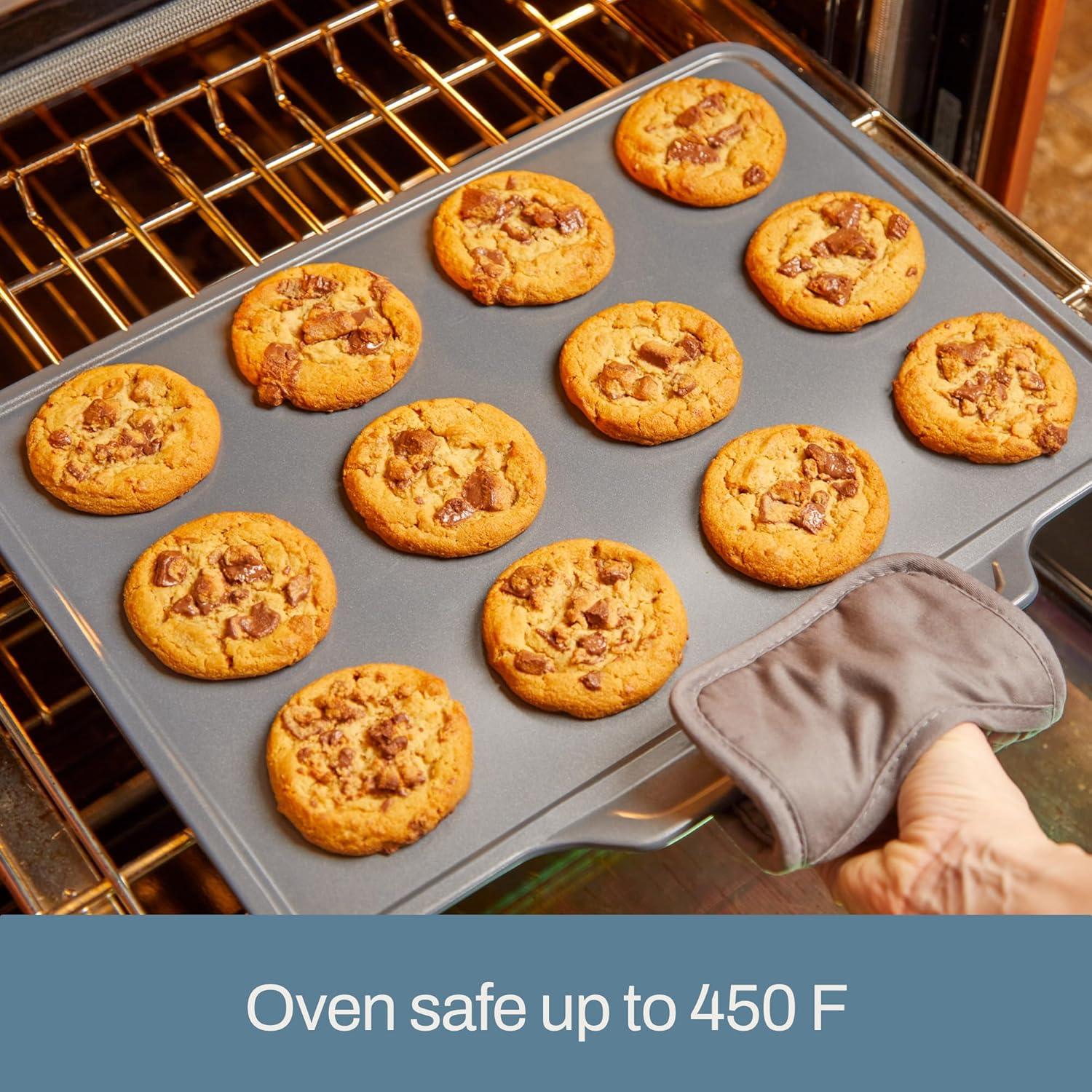 imageAllClad ProRelease Nonstick Bakeware Cookie Sheet Pan 17x1175 Inch Oven Safe 450F Half Sheet Cookie Sheet Muffin Pan Cooling ampamp Baking Rack Round Cake Pan Loaf Pan Baking Pan Grey