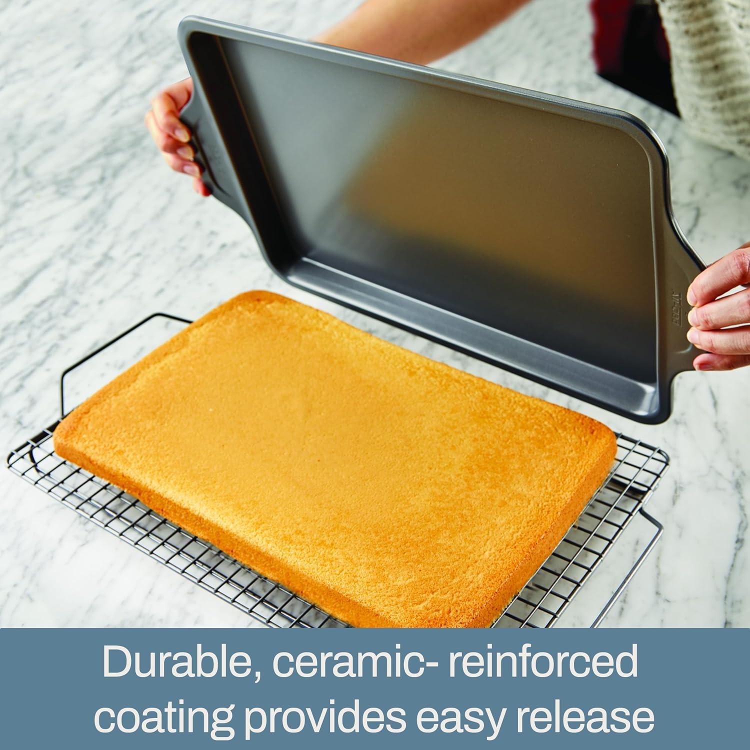 imageAllClad ProRelease Nonstick Bakeware Cookie Sheet Pan 17x1175 Inch Oven Safe 450F Half Sheet Cookie Sheet Muffin Pan Cooling ampamp Baking Rack Round Cake Pan Loaf Pan Baking Pan Grey