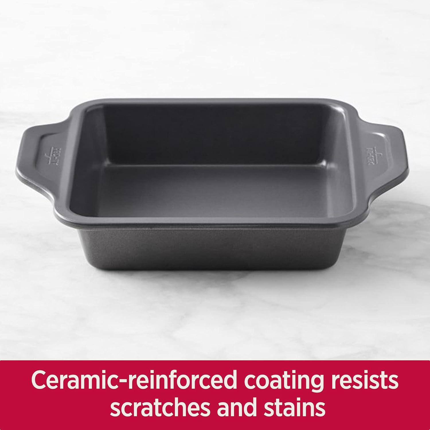 imageAllClad ProRelease Nonstick Square Baking Pan 8x8 Inch Oven Safe 450F Half Sheet Cookie Sheet Muffin Pan Cooling ampamp Baking Rack Round Cake Pan Loaf Pan Baking Pan Grey8 X 8 inch