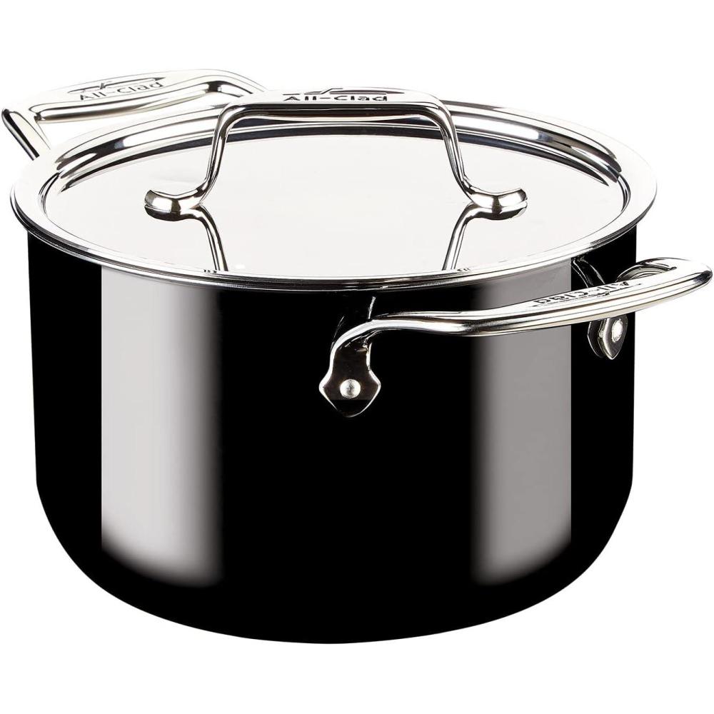 imageAllClad FusionTec Ceramic Soup Pot 7 Quart Induction Oven Broiler Safe 500F Pots and Pans Cookware Rose QuartzOnyx
