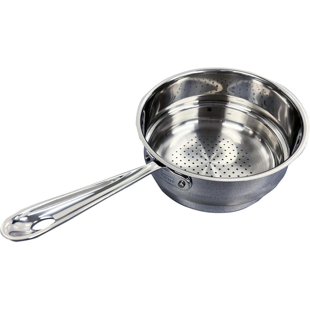 imageAllClad Specialty Stainless Steel Universal Steamer for Cooking 8 Inch Food Steamer Steamer Basket Silver