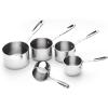 imageAllClad Kitchen Accessories Stainless Steel Measuring Cup Set 5 Piece Cookware Pots and Pans Dishwasher Safe Silver5piece