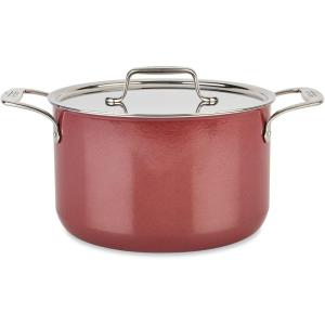 All-Clad FusionTec Ceramic Soup Pot 7 Quart Induction Oven Broiler Safe 500F Pots and Pans, Cookware Rose Quartz(Rose Quartz)