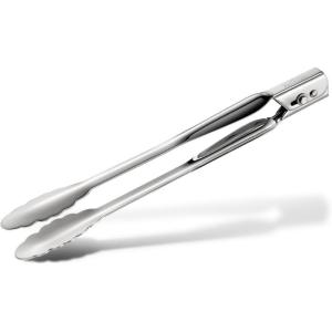 All-Clad Specialty Stainless Steel Kitchen Gadgets Locking Tongs Kitchen Tools, Kitchen Hacks Silver(12-Inch)