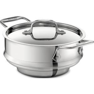 All-Clad Specialty Stainless Steel Universal Steamer for Cooking 3 Quart Food Steamer, Steamer Basket Silver(3 quart)