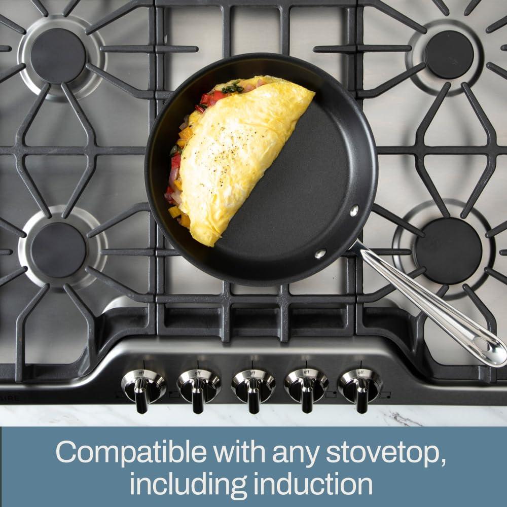 imageAllClad D3 3Ply Stainless Steel Non Stick Cookware Set 10 Piece Induction Oven Broiler Safe 600F Kitchen Cooking Set w Frying Pans Saucepans Saute Pan Stockpot Lids Pots and Pans SilverSilver