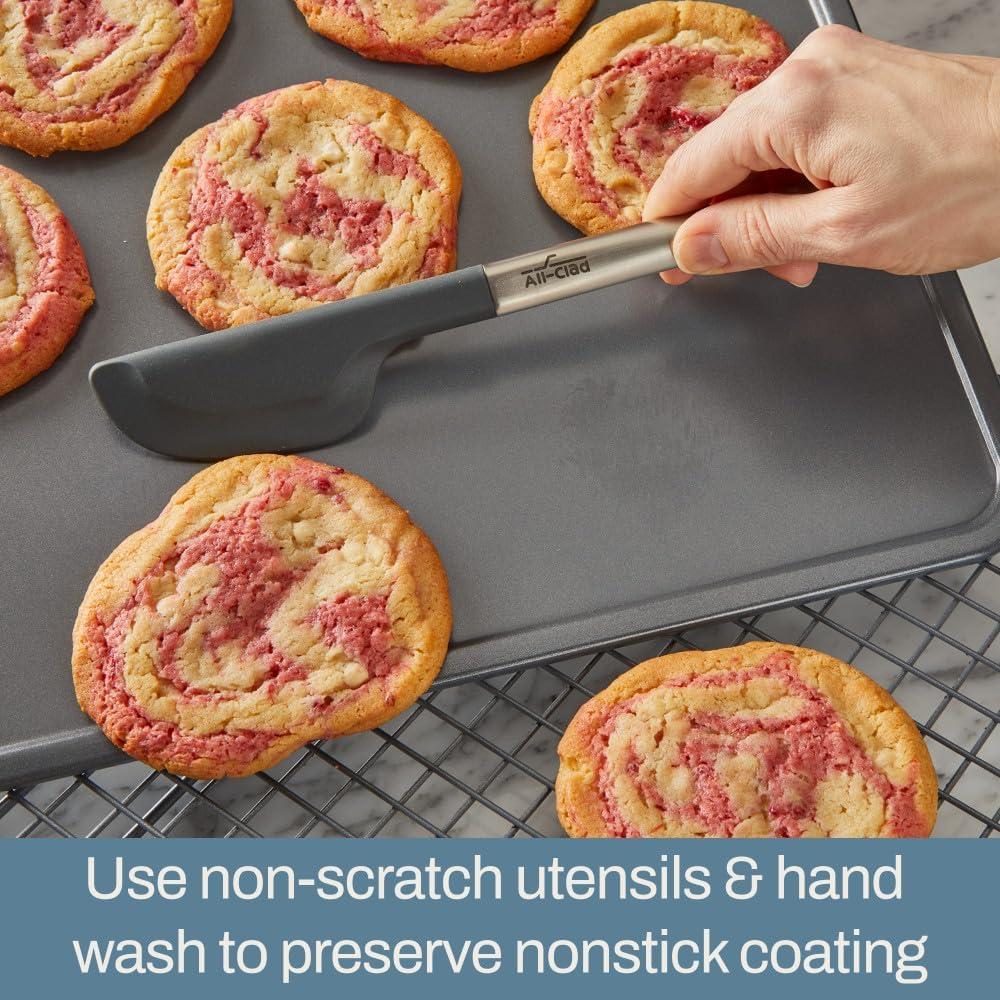 imageAllClad ProRelease Nonstick Bakeware Half Sheet Pan 115x17 Inch Oven Broiler Safe 450F Half Sheet Cookie Sheet Muffin Pan Cooling amp Baking Rack Round Cake Pan Loaf Pan Baking Pan Grey