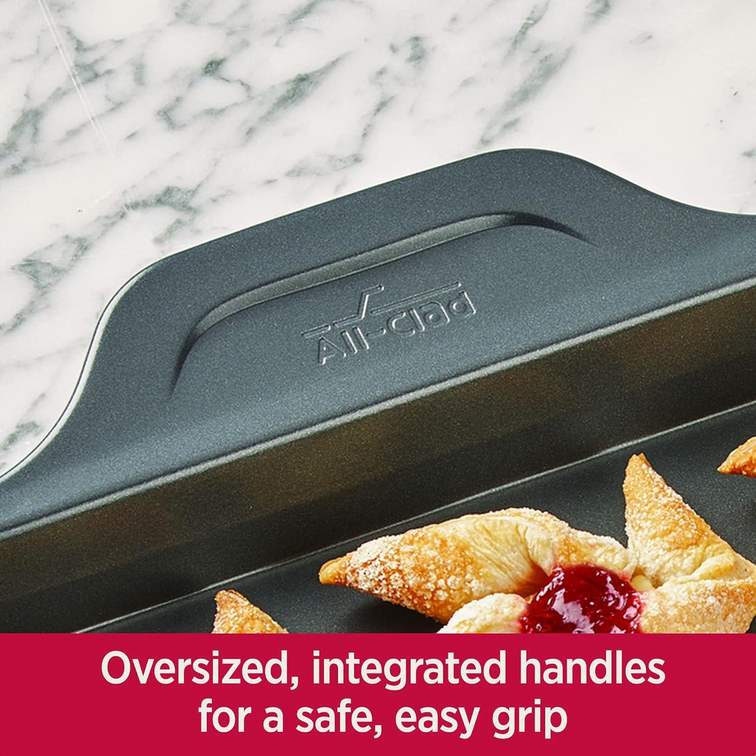 imageAllClad ProRelease Nonstick Bakeware Jelly Roll Pan 10x15 Inch Oven Safe 450F Half Sheet Cookie Sheet Muffin Pan Cooling amp Baking Rack Round Cake Pan Loaf Pan Baking Pan GreyGray