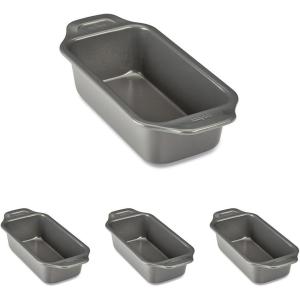 All-Clad Pro-Release Nonstick Bakeware Loaf Pan 8×4 Inch Oven Safe 450F Half Sheet, Cookie Sheet, Muffin Pan, Cooling & Baking Rack, Round Cake Pan, Loaf Pan, Baking Pan Grey(8 x 4 inch (Pack of 4))