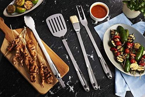 imageAllClad Professional Tools with Case Stainless Steel BBQ Tool Set 4 Piece Pots and Pans Cookware SilverWo case